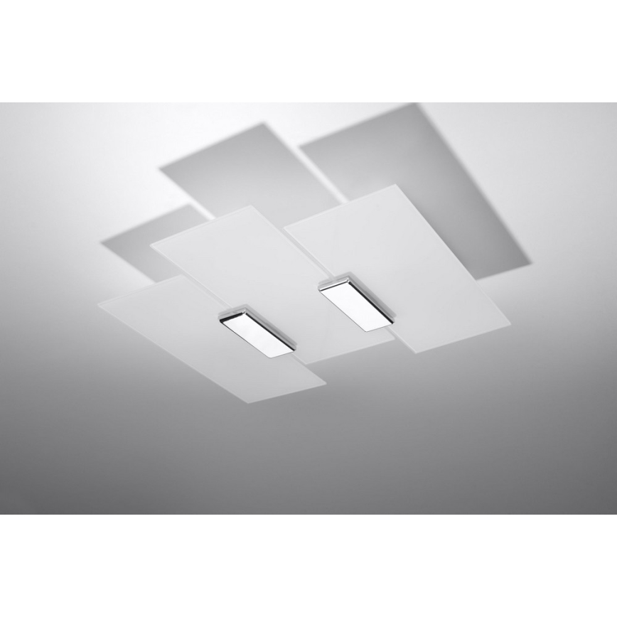 Loftlampe FABIANO 3xE27/60W/230V hvid/skinnende krom