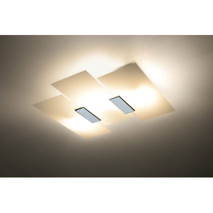 Loftlampe FABIANO 3xE27/60W/230V hvid/skinnende krom