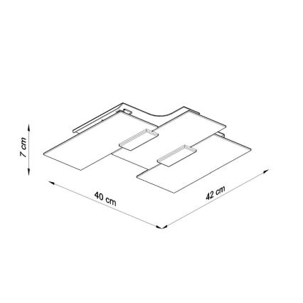 Loftlampe FABIANO 3xE27/60W/230V hvid/skinnende krom
