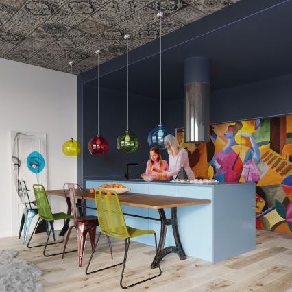 Pendel på kabel BALL 1xE27/15W/230V Ø 30 cm klar