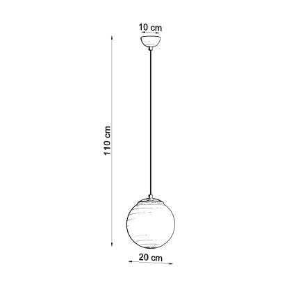 Pendellampe på kabel UGO 1xE27/15W/230V Ø 20 cm hvid/blank krom