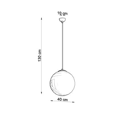Pendel med ledning UGO 1xE27/15W/230V Ø 40 cm hvid/poleret krom