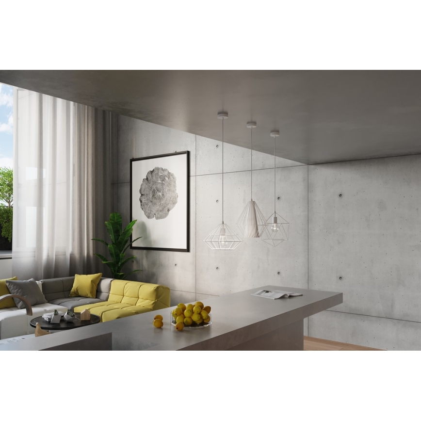 Sollux SL.0297 - Pendel DEMI 1xE27/60W/230V hvid