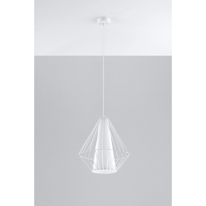 Sollux SL.0297 - Pendel DEMI 1xE27/60W/230V hvid