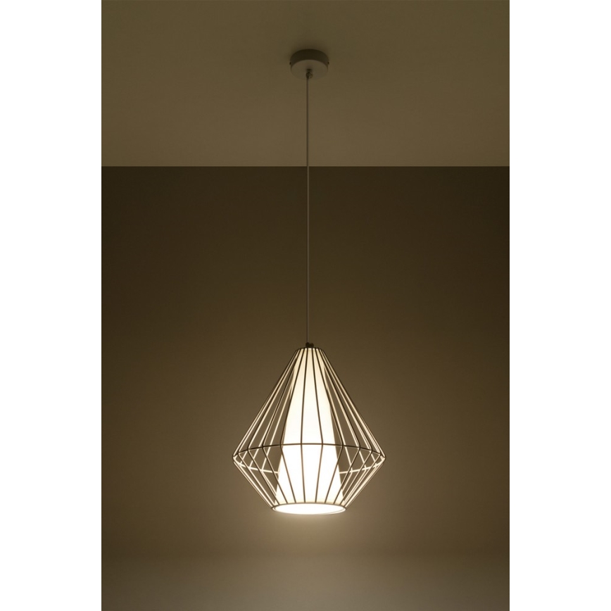 Sollux SL.0297 - Pendel DEMI 1xE27/60W/230V hvid
