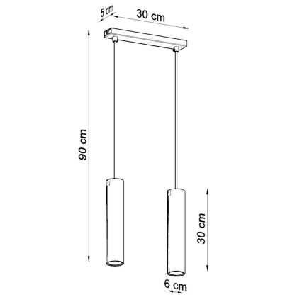 Pendel LAGOS 2 2xGU10/10W/230V sort