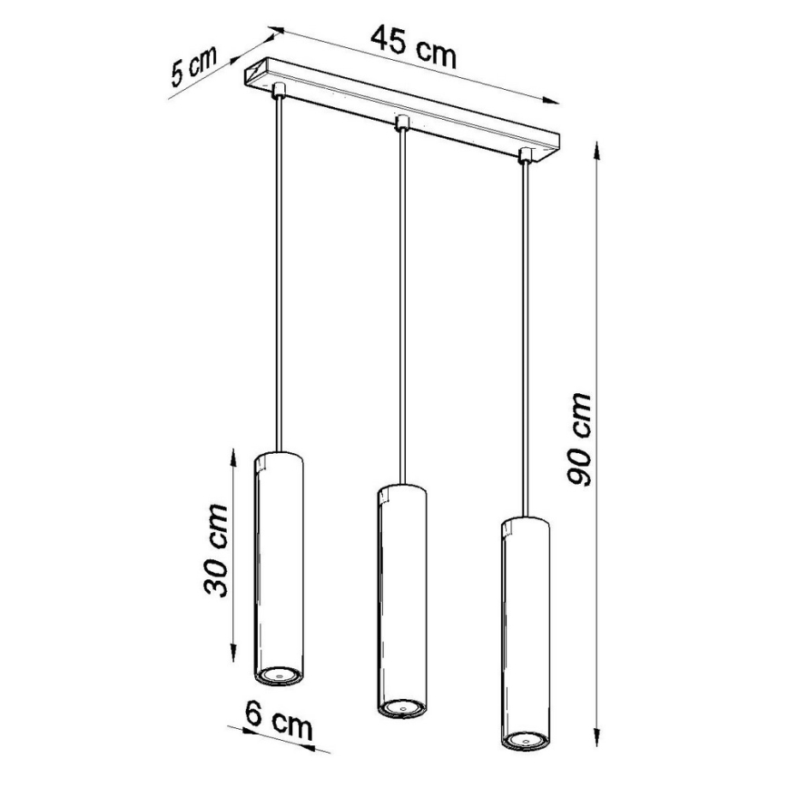 Pendel LAGOS 3 3xGU10/10W/230V sort