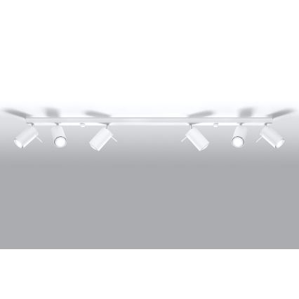 Spotlampe RING 6L 6xGU10/10W/230V hvid