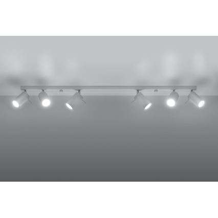 Spotlampe RING 6L 6xGU10/10W/230V hvid