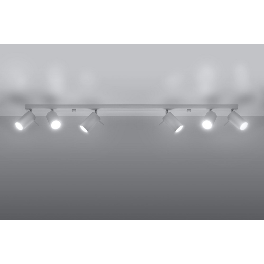 Spotlampe RING 6L 6xGU10/10W/230V hvid