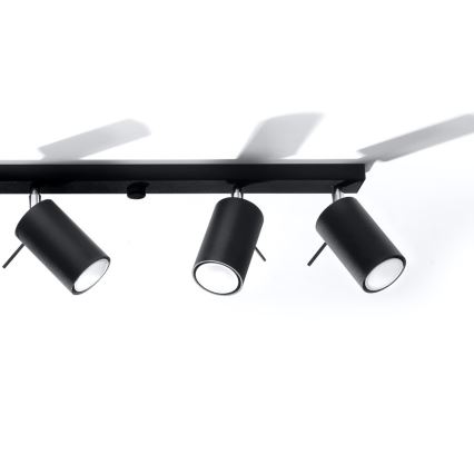 Spotlampe RING 6L 6xGU10/10W/230V sort
