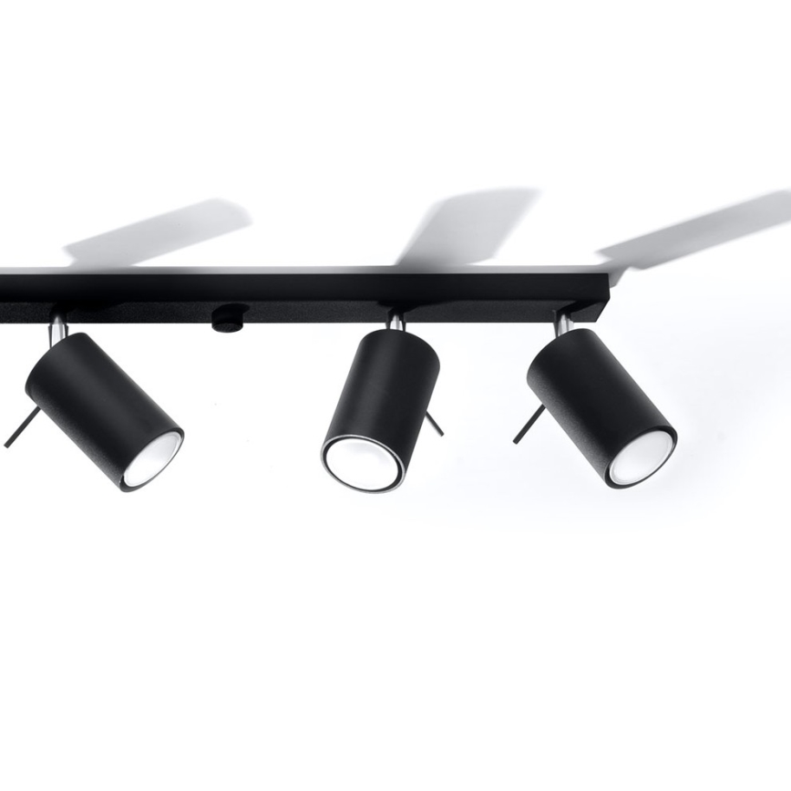 Spotlampe RING 6L 6xGU10/10W/230V sort