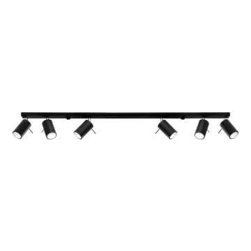 Sollux SL.0334 - Spotlampe RING 6L 6xGU10/40W/230V sort