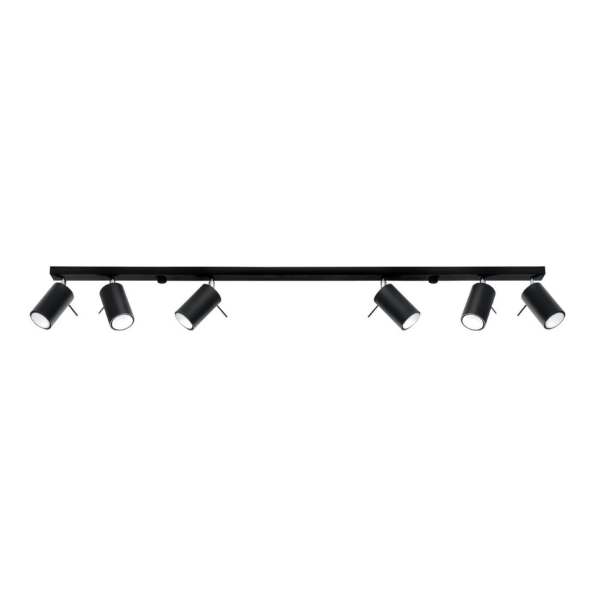 Sollux SL.0334 - Spotlampe RING 6L 6xGU10/40W/230V sort