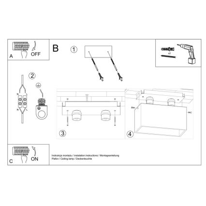 Spotlampe QUAD 2xGU10/40W/230V