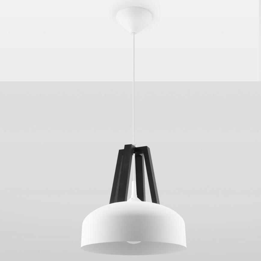 Pendel CASCO 1xE27/60W/230V diameter 30 cm Birk/bøg