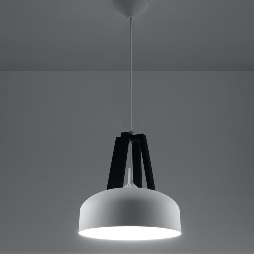Pendel CASCO 1xE27/60W/230V diameter 30 cm Birk/bøg