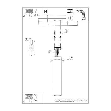 Spotlampe LAGOS 1xGU10/10W/230V 30 cm hvid