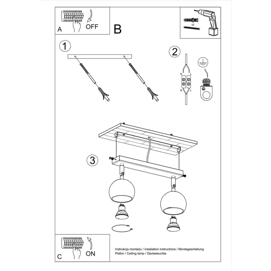 Loftspot OCULARE 2xGU10/10W/230V