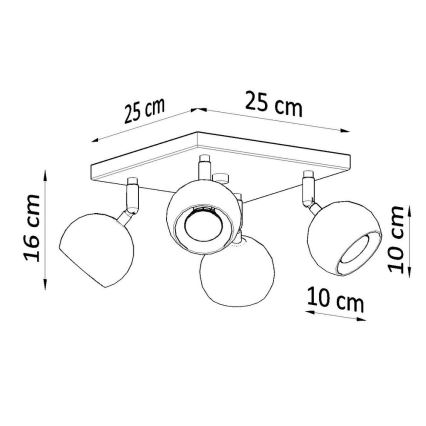Loftspot OCULARE 4xGU10/10W/230V