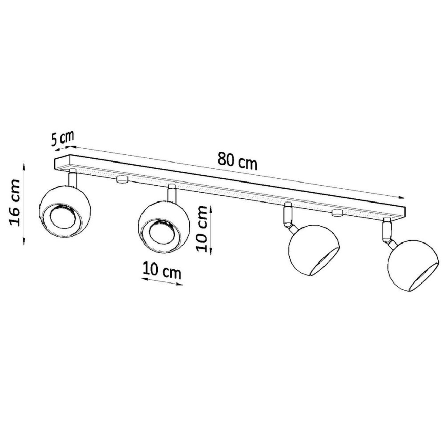 Loftspot OCULARE 4xGU10/10W/230V