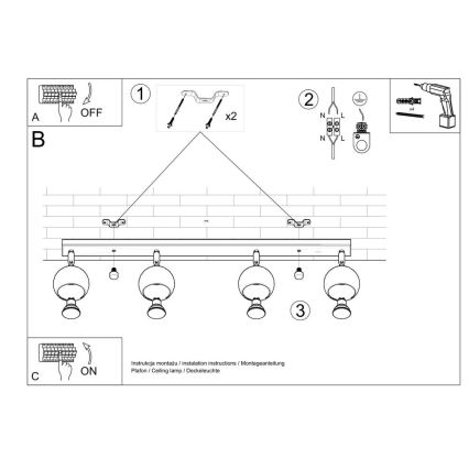 Loftspot OCULARE 4xGU10/10W/230V