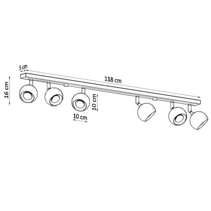 Loftspot OCULARE 6xGU10/10W/230V