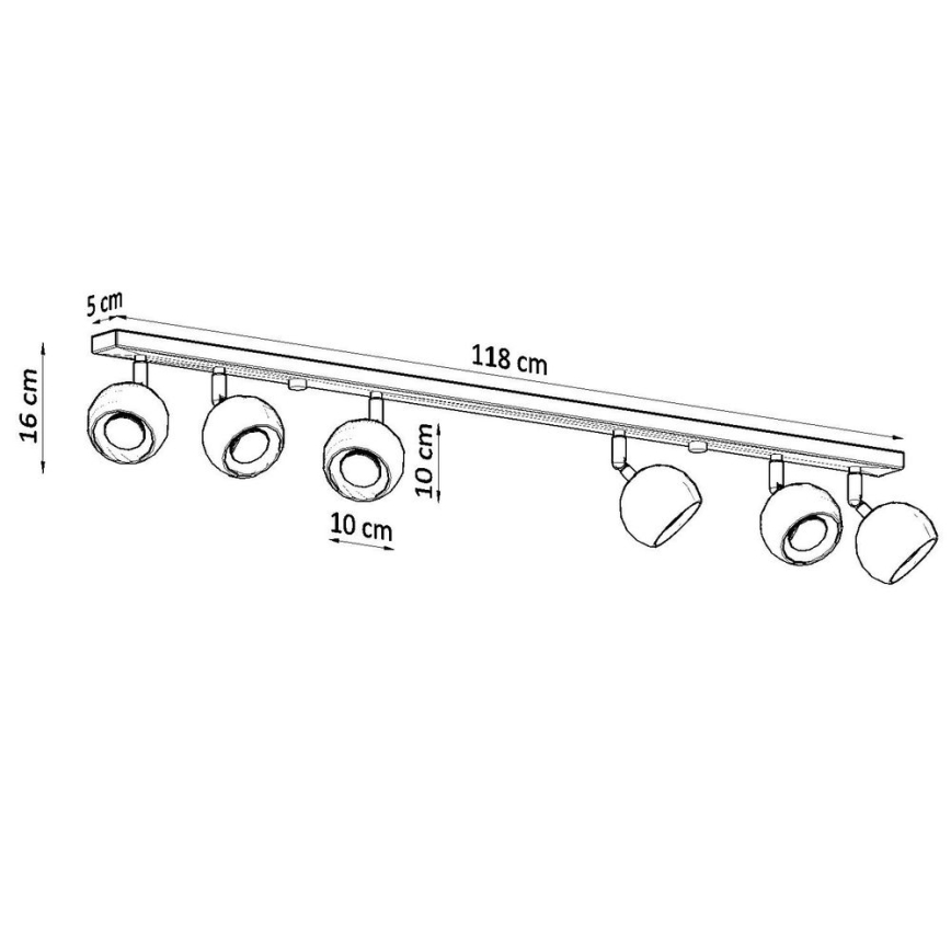Loftspot OCULARE 6xGU10/10W/230V