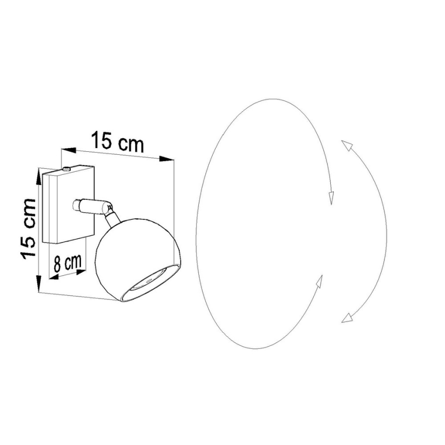 Vægspot OCULARE 1xGU10/10W/230V