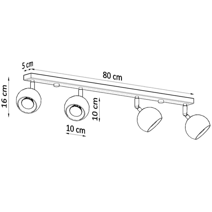 Loftspot OCULARE 4xGU10/10W/230V