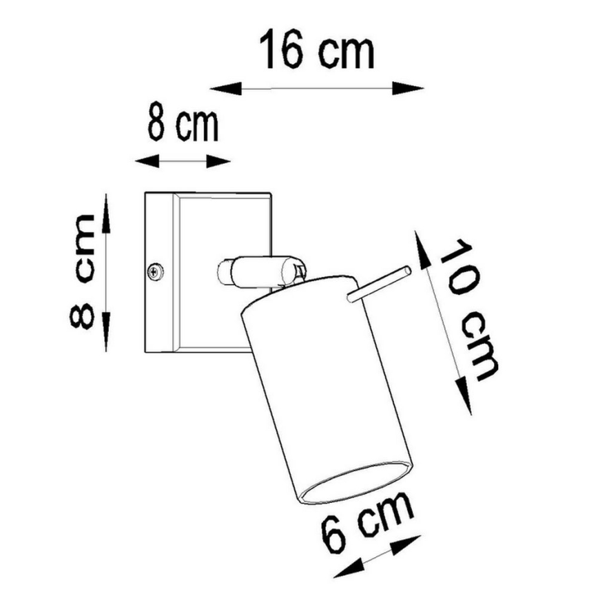 Vægspot RING 1xGU10/10W/230V