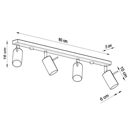 Loftspot RING 4xGU10/10W/230V