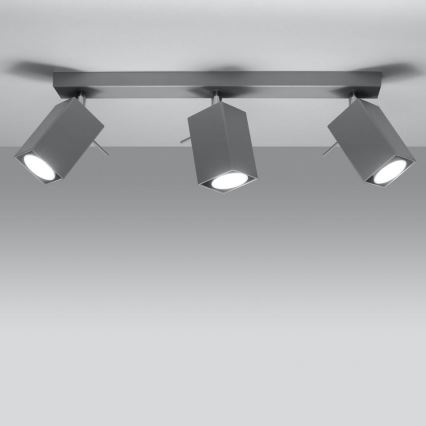 Spotlampe MERIDA 3xGU10/40W/230V grå