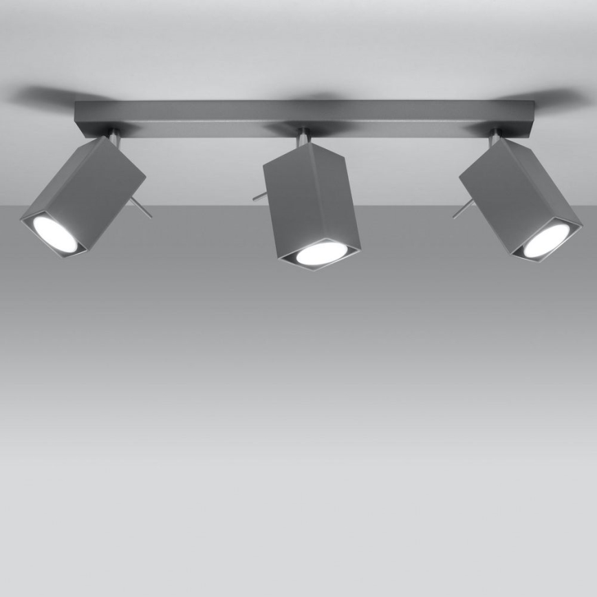 Spotlampe MERIDA 3xGU10/40W/230V grå