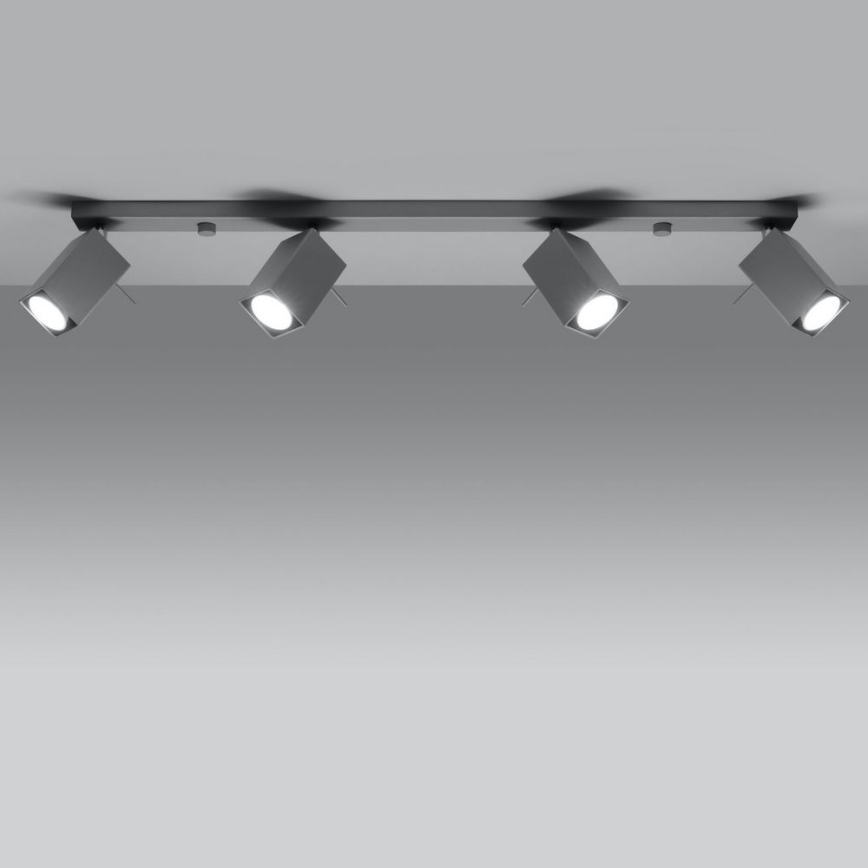 Spotlampe MERIDA 4xGU10/40W/230V grå