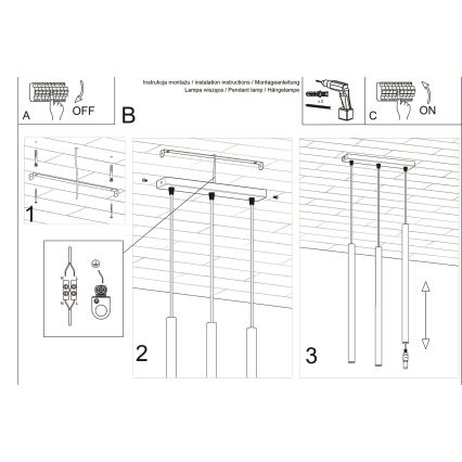 Pendel PASTELO 3xG9/8W/230V hvid