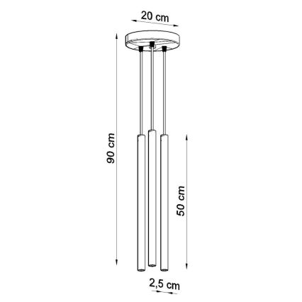 Pendel PASTELO 3xG9/8W/230V hvid