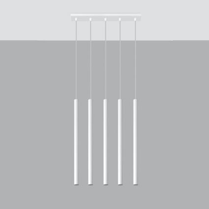 Pendel PASTELO 5xG9/8W/230V hvid