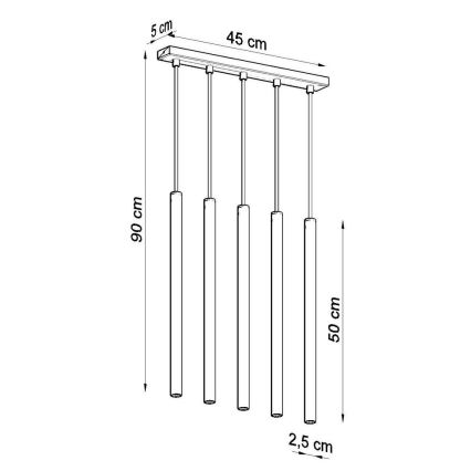 Pendel PASTELO 5xG9/8W/230V hvid