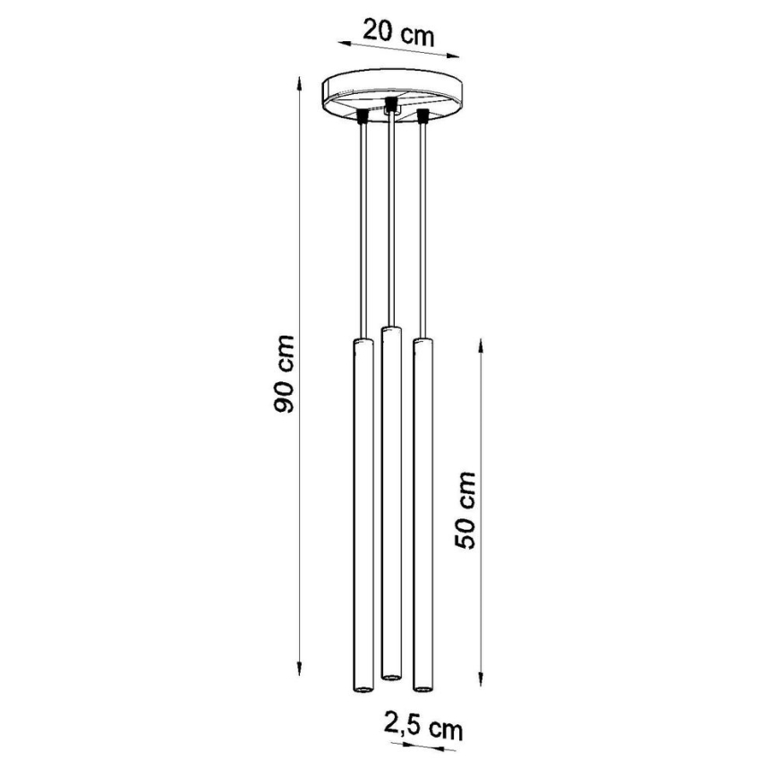 Pendel PASTELO 3xG9/8W/230V sort