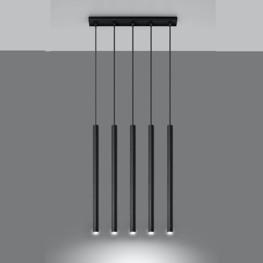 Pendel PASTELO 5xG9/8W/230V sort