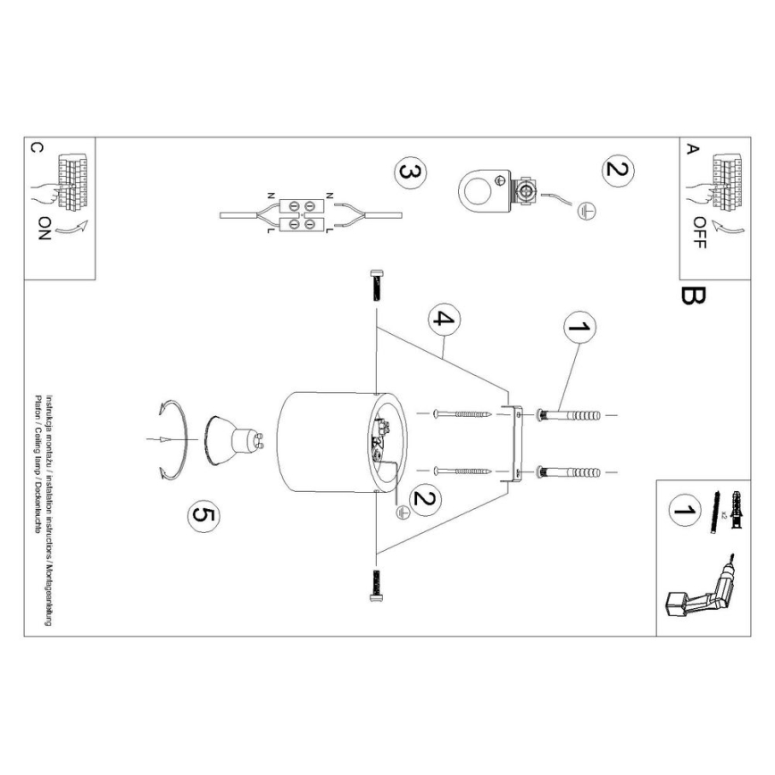 Spotlampe ORBIS 1xGU10/10W/230V beton