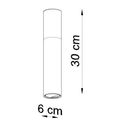 Loftlampe PABLO 1xGU10/40W/230V hvid/bøg