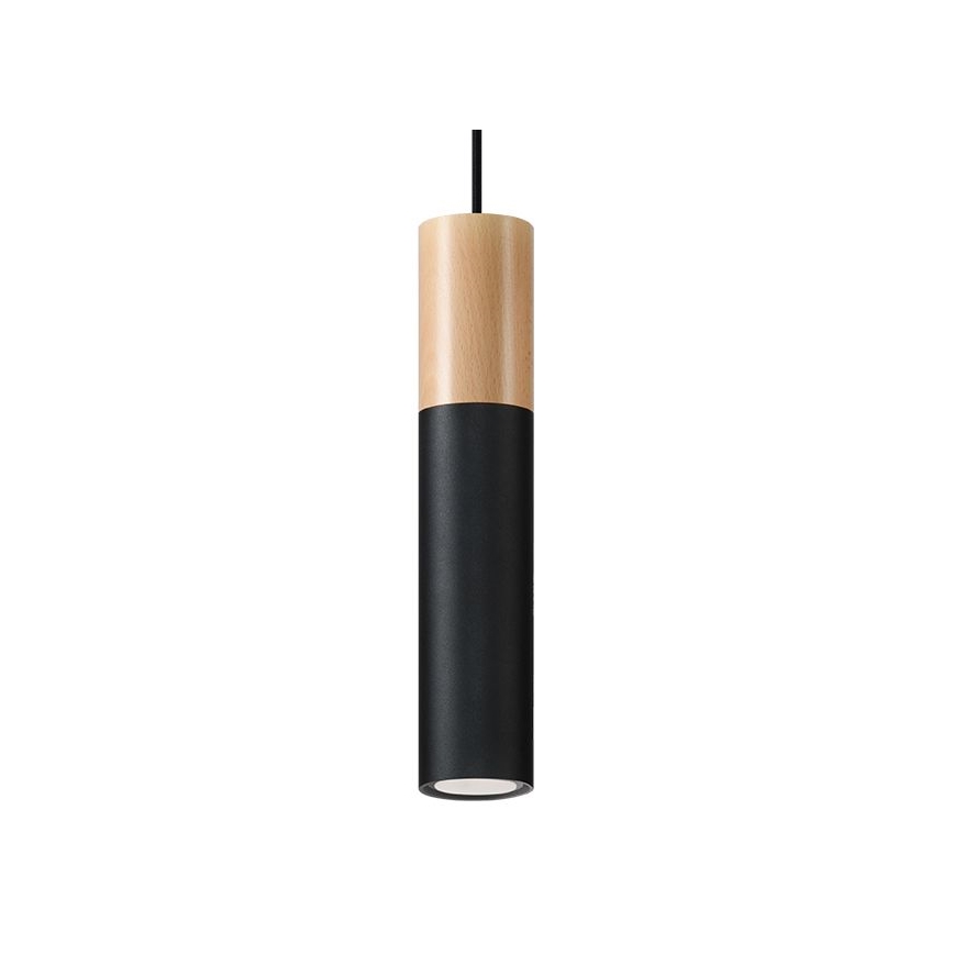 Pendel PABLO 1xGU10/40W/230V sort/bøg