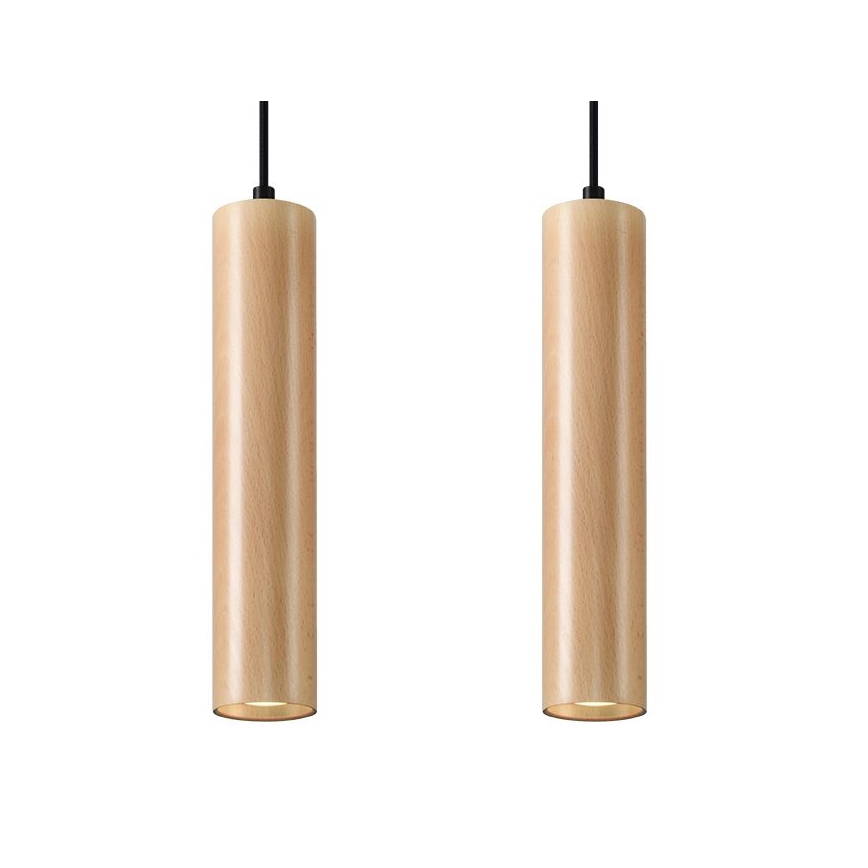 Pendel LINO 2xGU10/40W/230V bøg