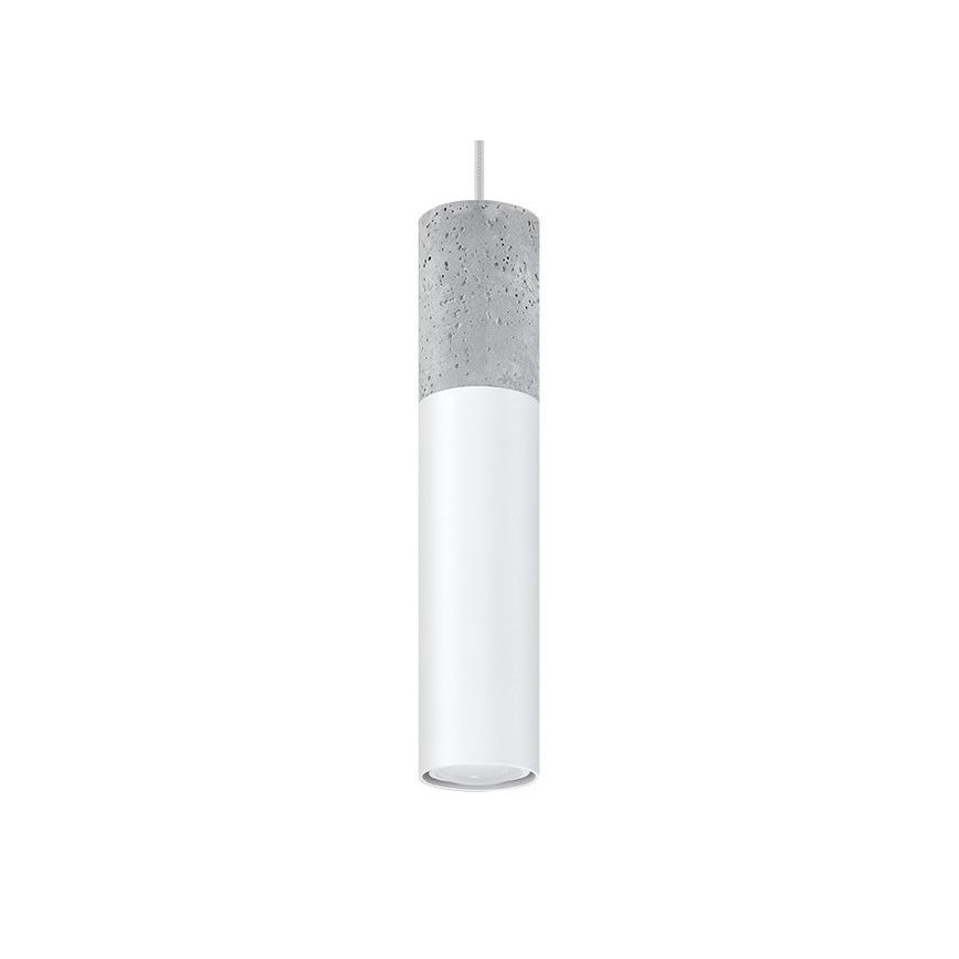 Pendel BORGIO 1xGU10/40W/230V beton/metal hvid