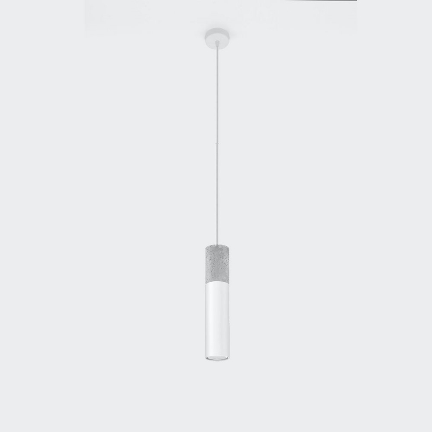 Pendel BORGIO 1xGU10/40W/230V beton/metal hvid