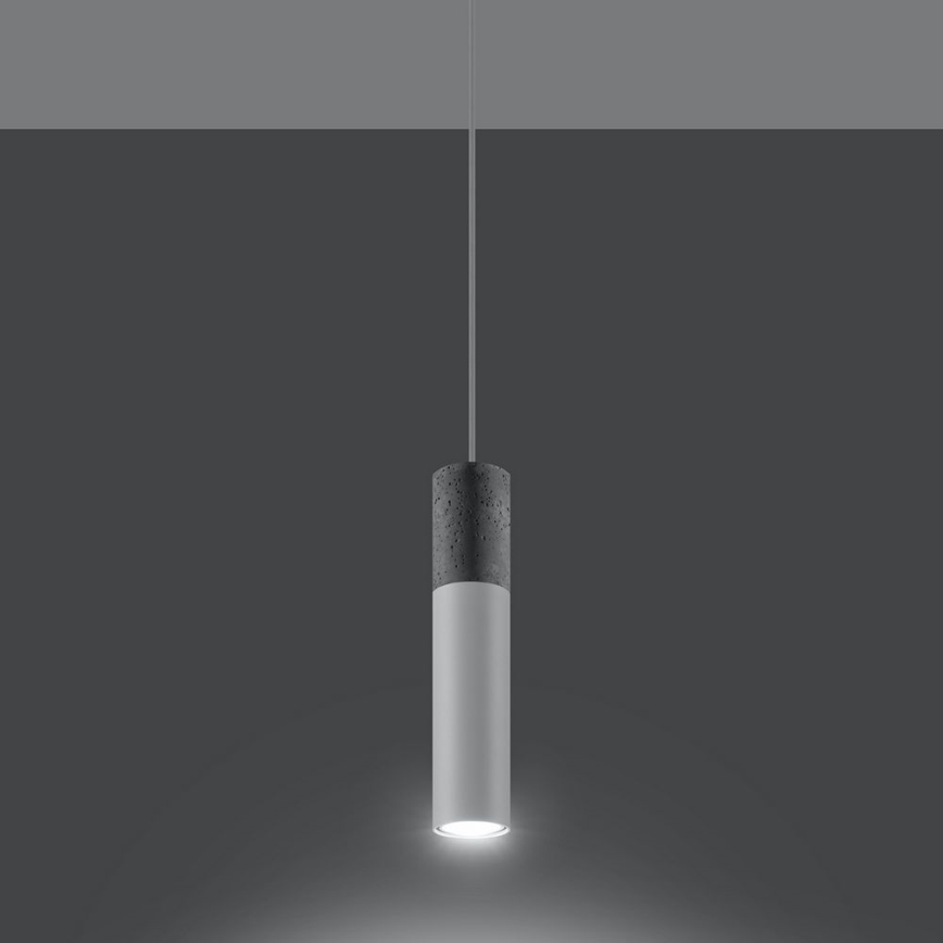Pendel BORGIO 1xGU10/40W/230V beton/metal hvid