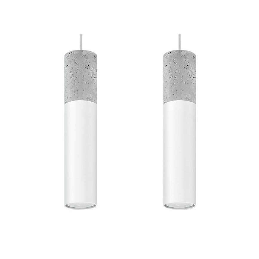 Pendel BORGIO 2xGU10/40W/230V betongrå/metal hvid