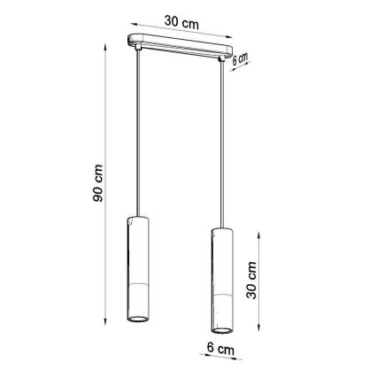 Pendel BORGIO 2xGU10/40W/230V betongrå/metal hvid